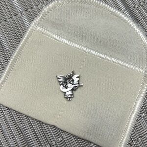 RETIRED - James Avery Silver Angel with Guitar Bracelet Charm